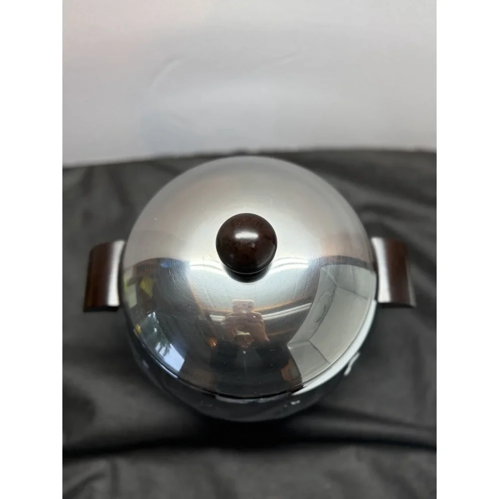 Vintage West Bend Stainless Steel Penguin Hot & Cold Server Chrome Ice Bucket